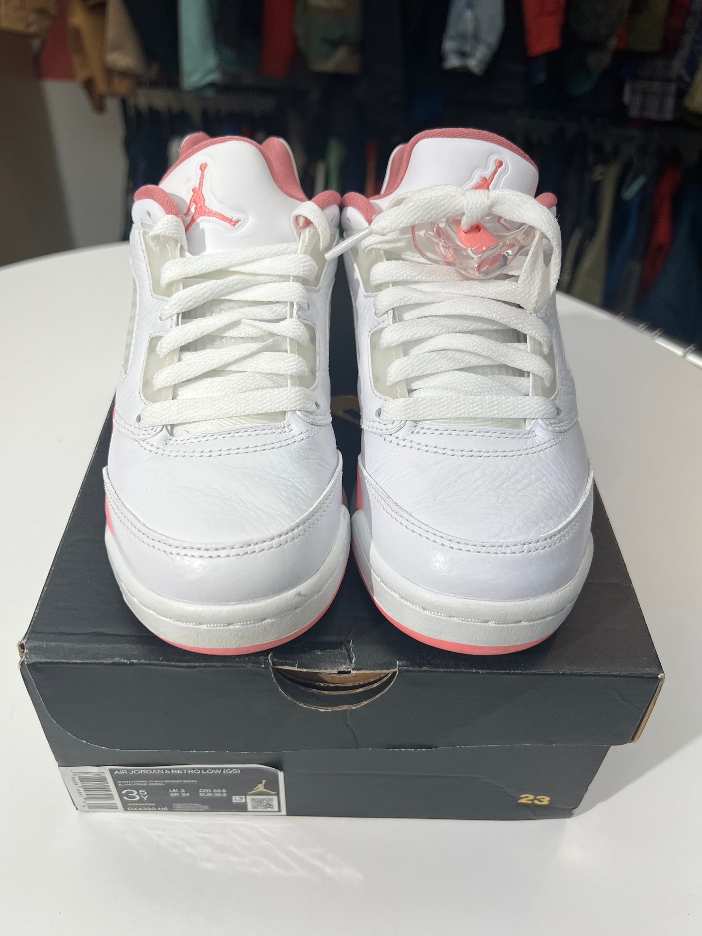 Preowned Jordan 5 Low White/Corral