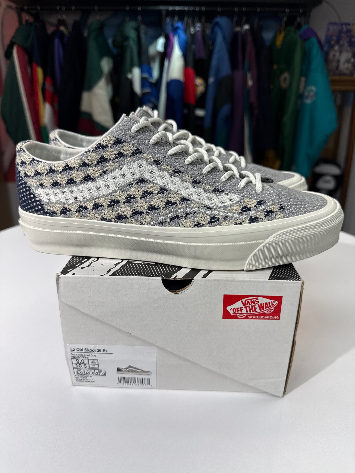 Preowned Vans Premium LX Old Skool 36 Geo Check Grey