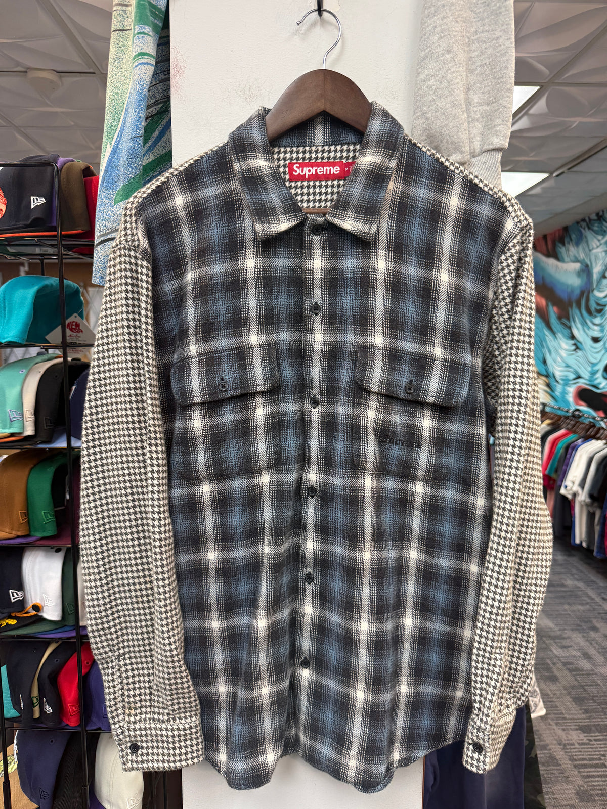 Supreme Houndstooth Plaid Flannel