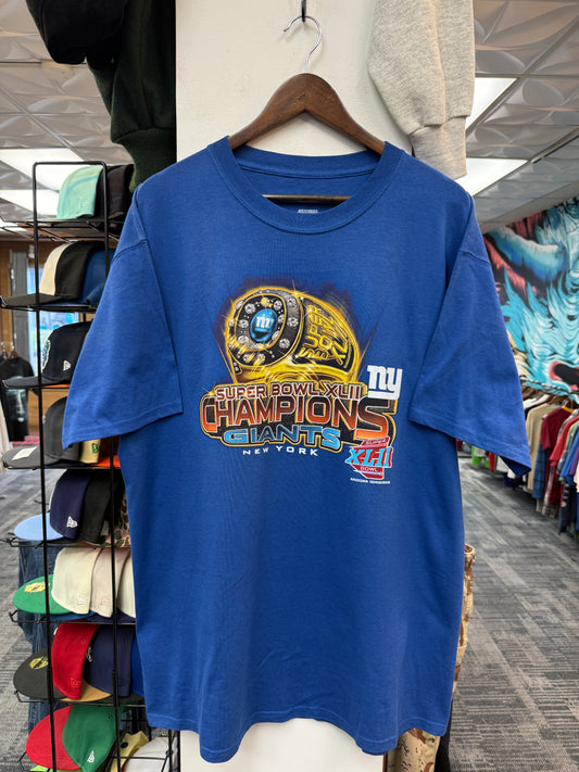 NY Giants Championship Blue Tee