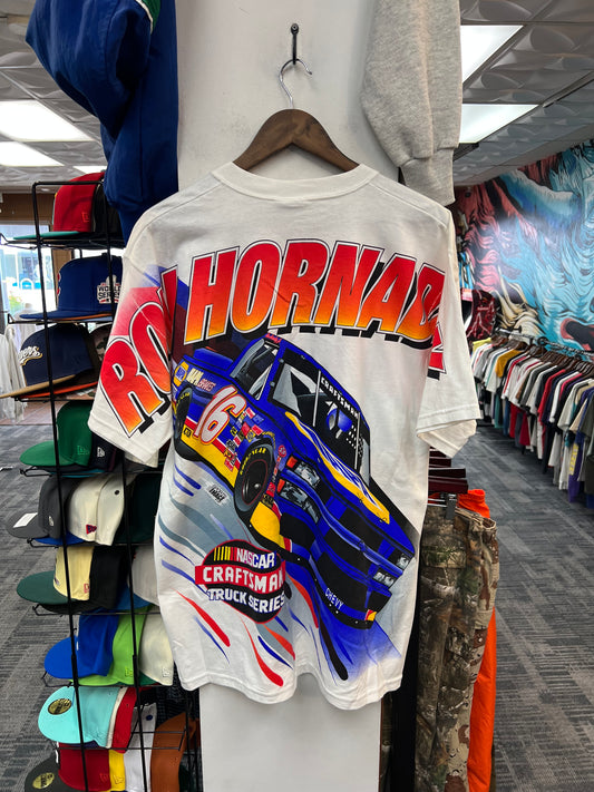 Vintage 1996 NASCAR Ron Hornaday AOP Tee