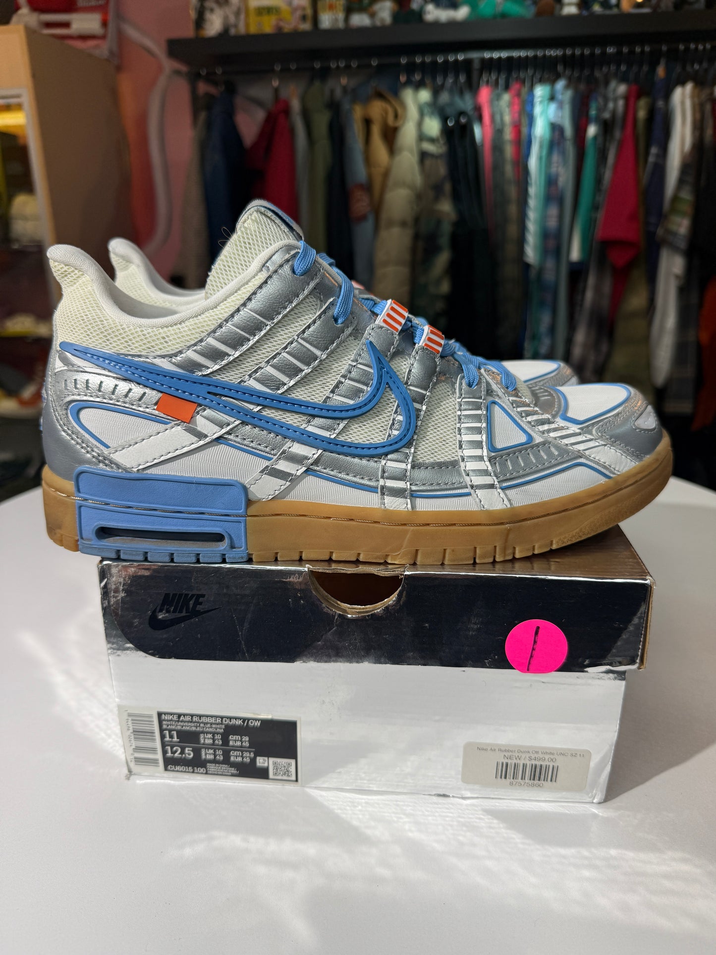 Preowned UNC Off-White Rubber Dunk