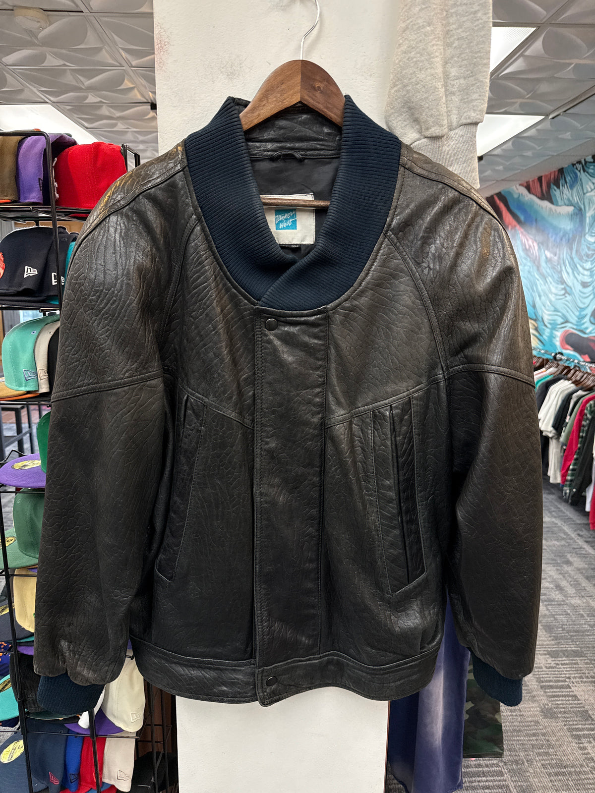 Vintage Tannery West Leather Bomber Jacket