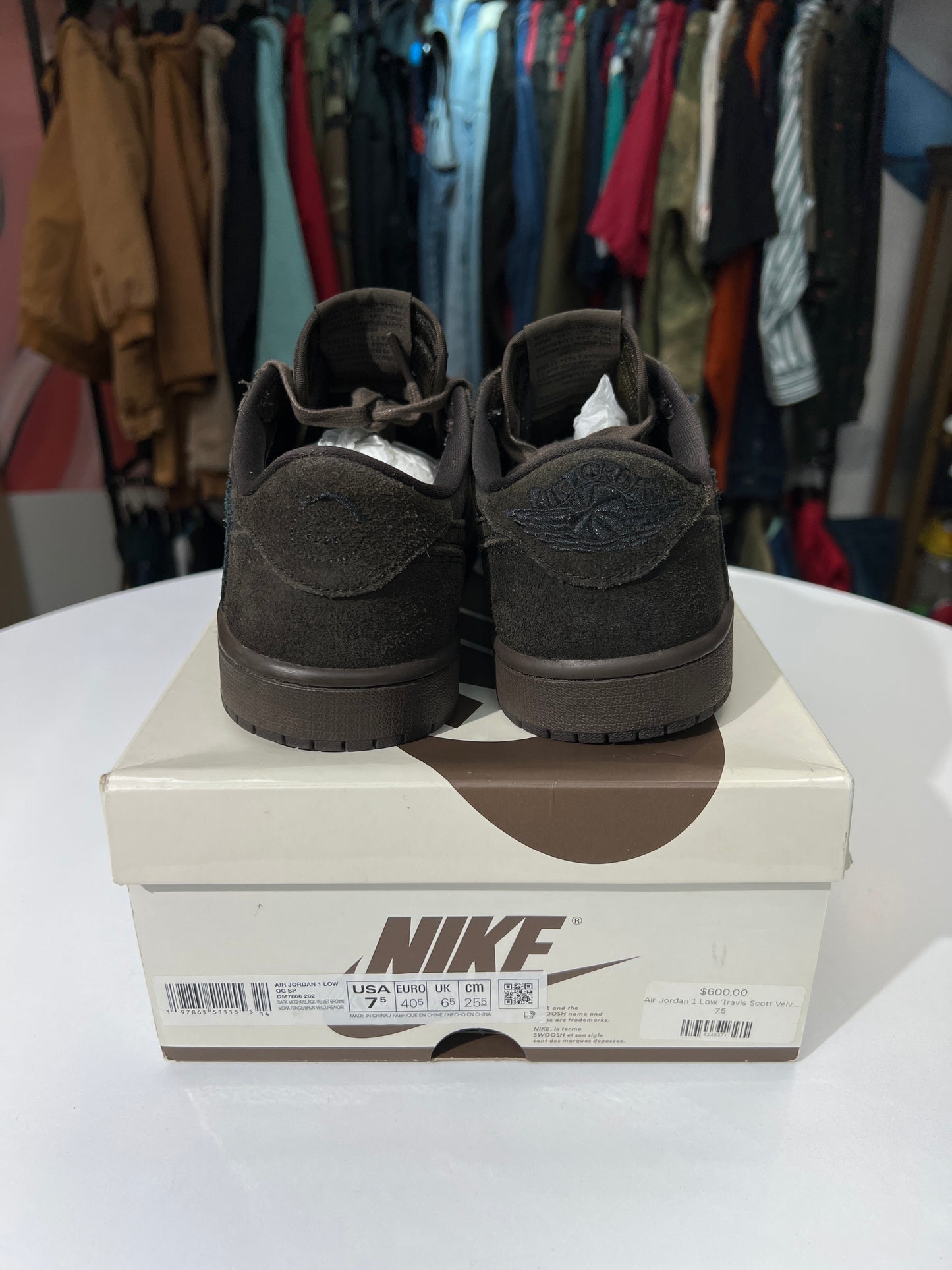 Preowned Jordan 1 Low OG SP Travis Scott Velvet Brown
