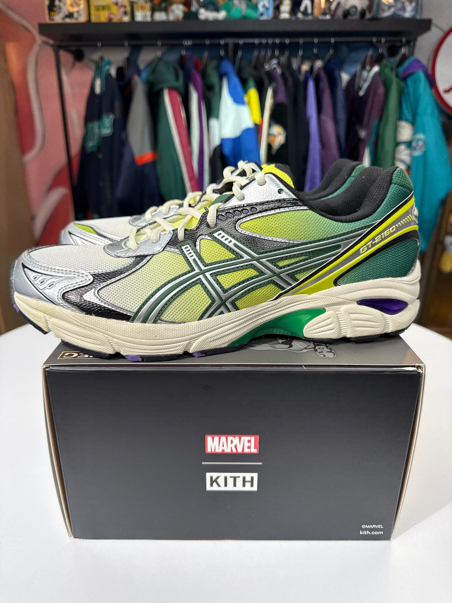 Preowned Asics GT-2160 Kith Marvel Green Goblin (Comic Included)