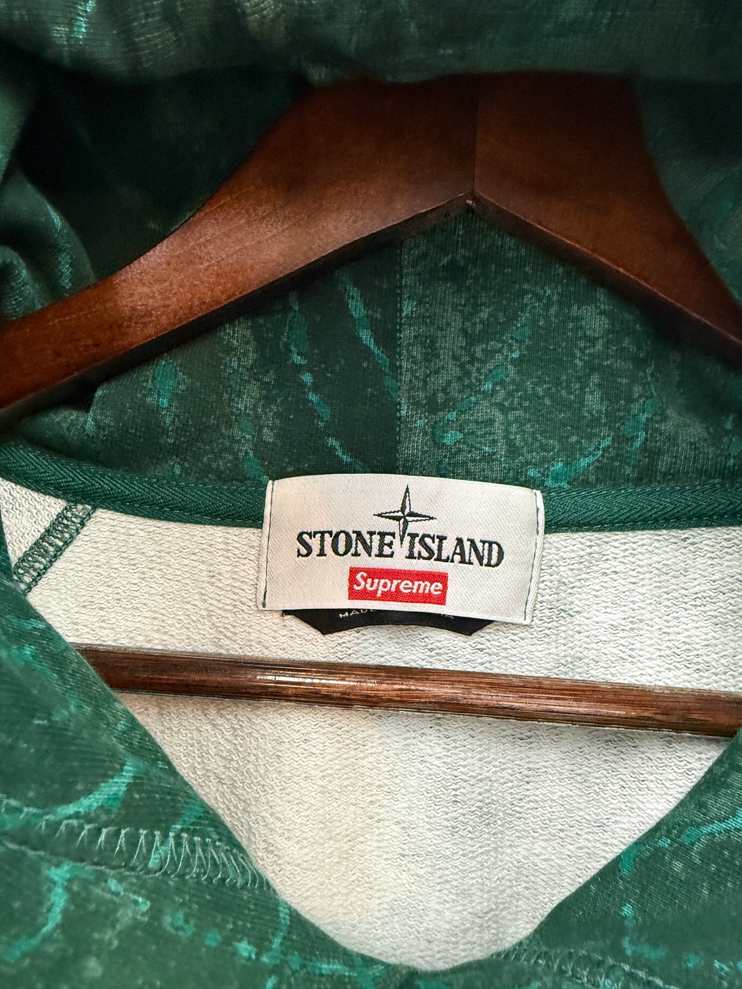 Supreme X Stone Island Green Hoodie (FW23)