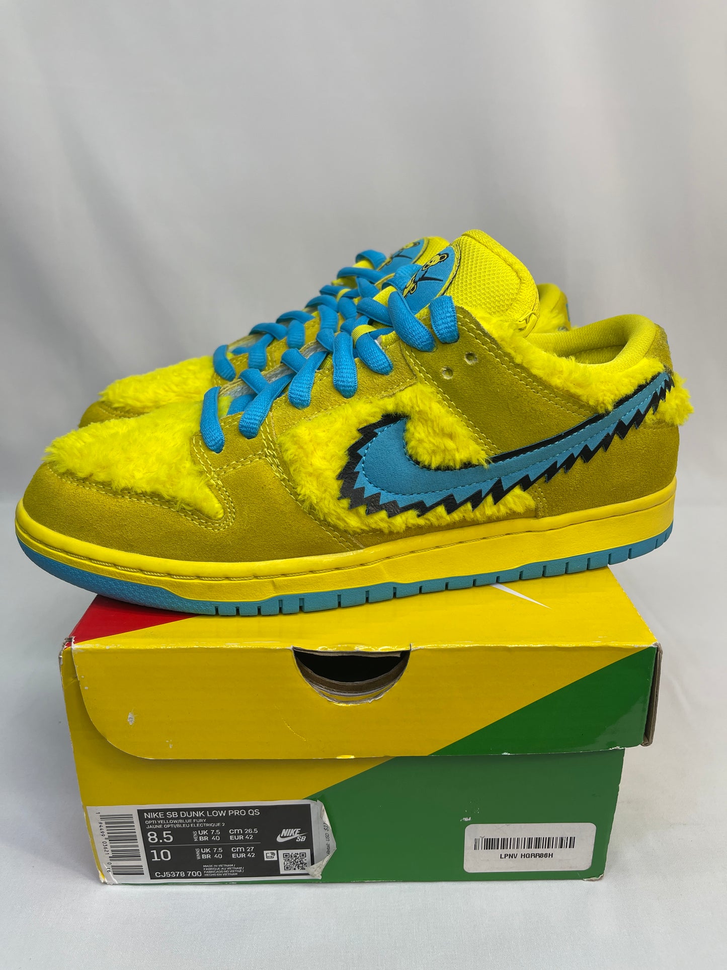 Preowned Grateful Dead Nike SB Dunk Low Opti Yellow