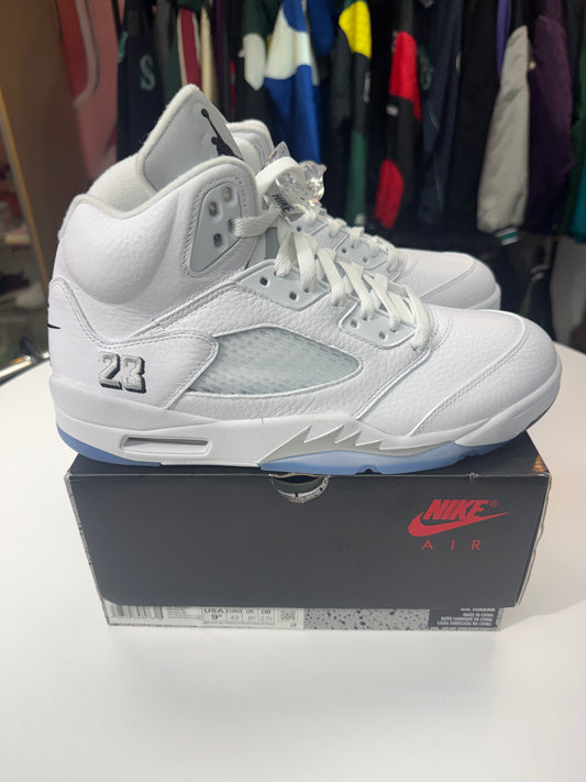 New White Metallic Jordan 5