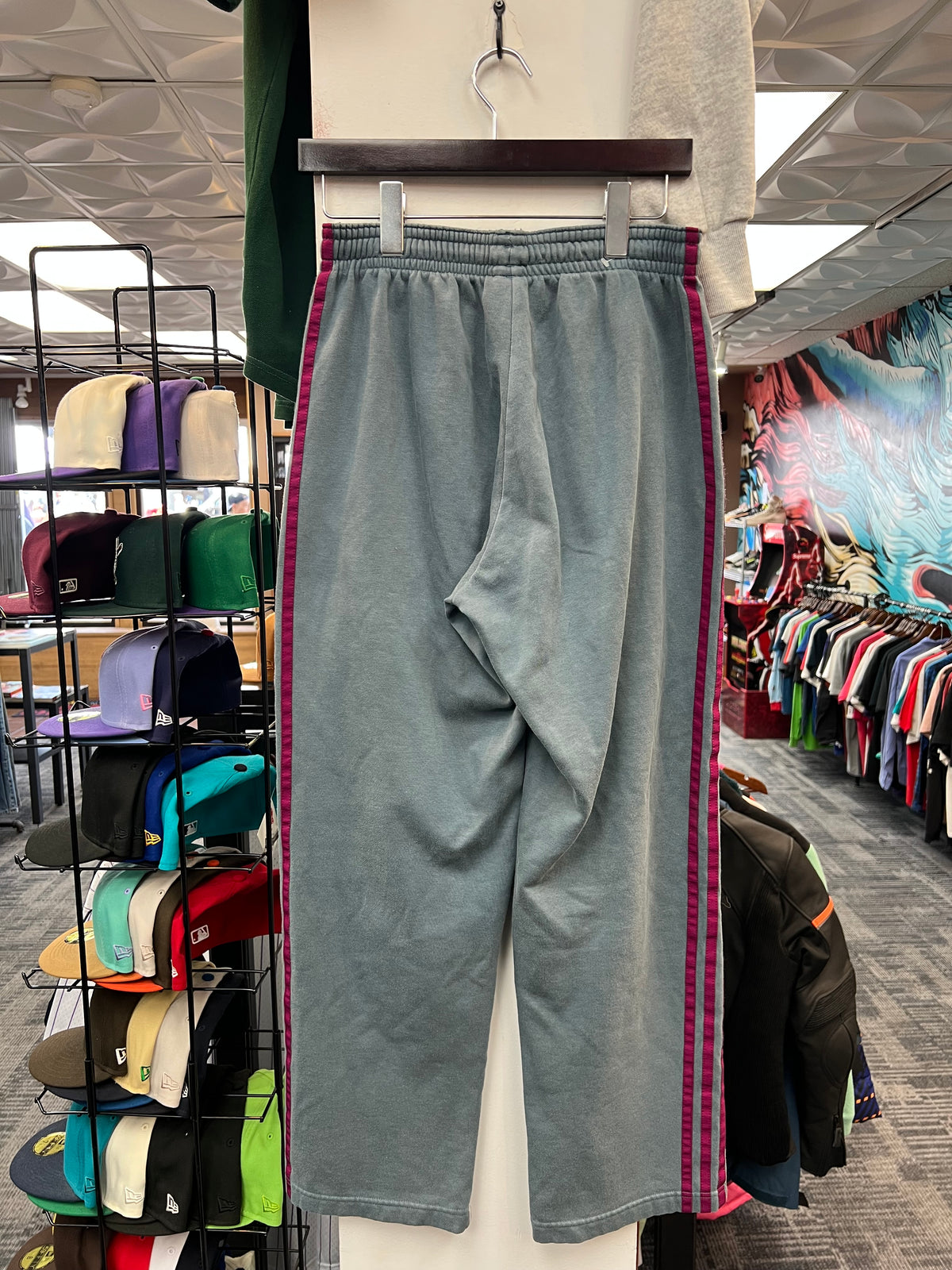 Adidas Grey Pink Stripe Track Pants