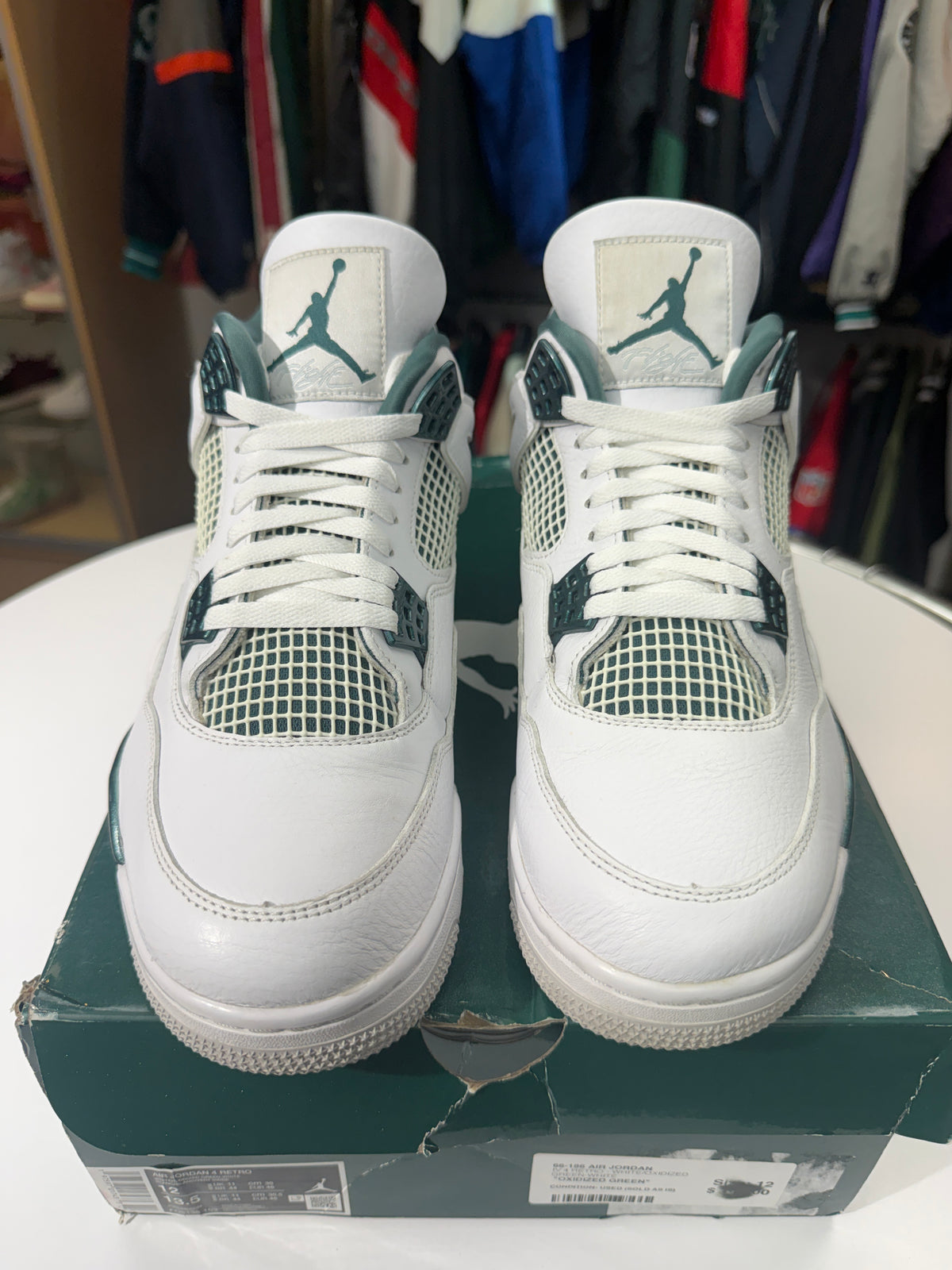 Preowned Oxidized Green Jordan 4