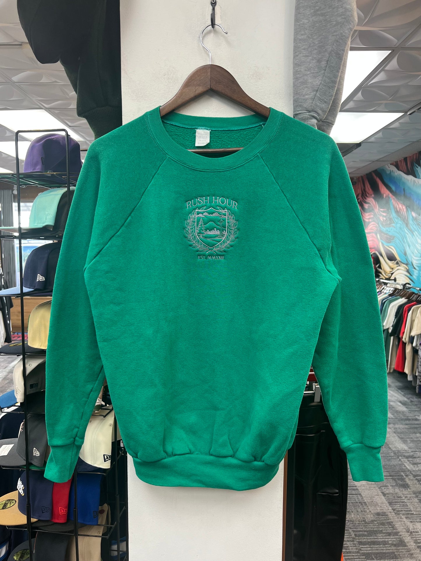 Rush Crest Crewneck Sweatshirt Green/Grey