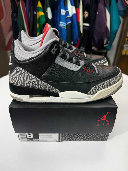 Preowned Black Cement Jordan 3