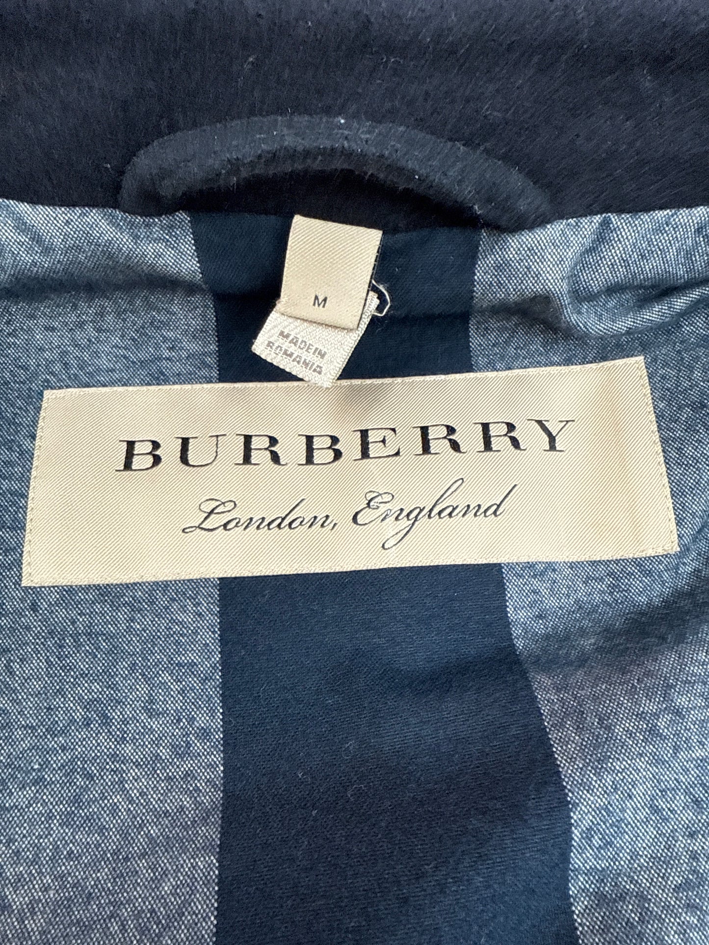 Burberry Navy Wool Pea Coat