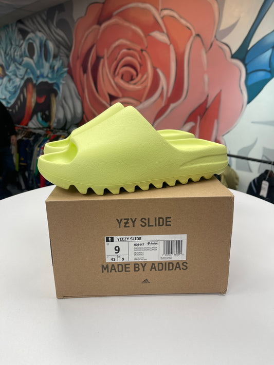 New Yeezy Slides Green Glow