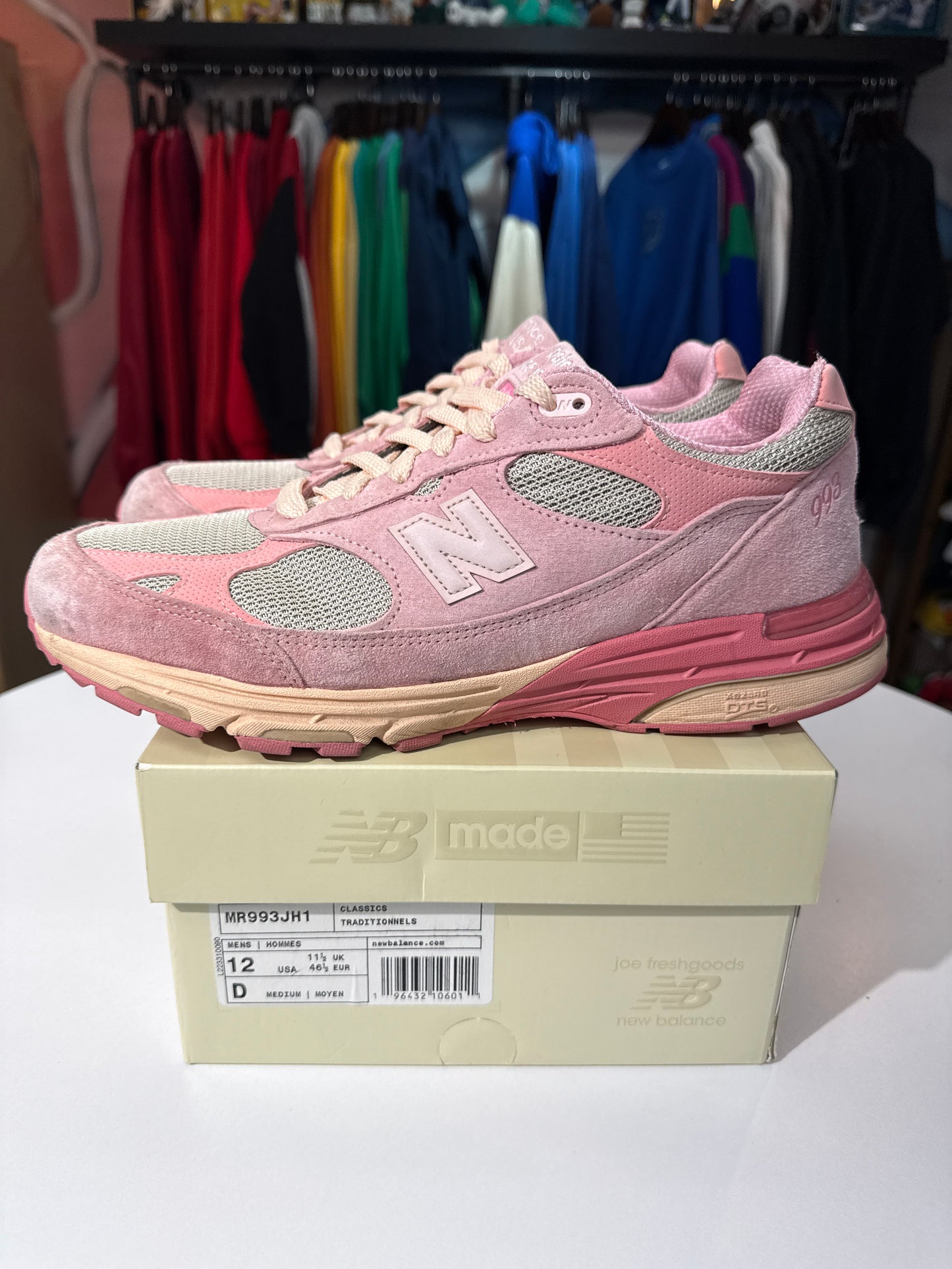 Preowned New Balance 993 x JFG Performance Art Powder Pink