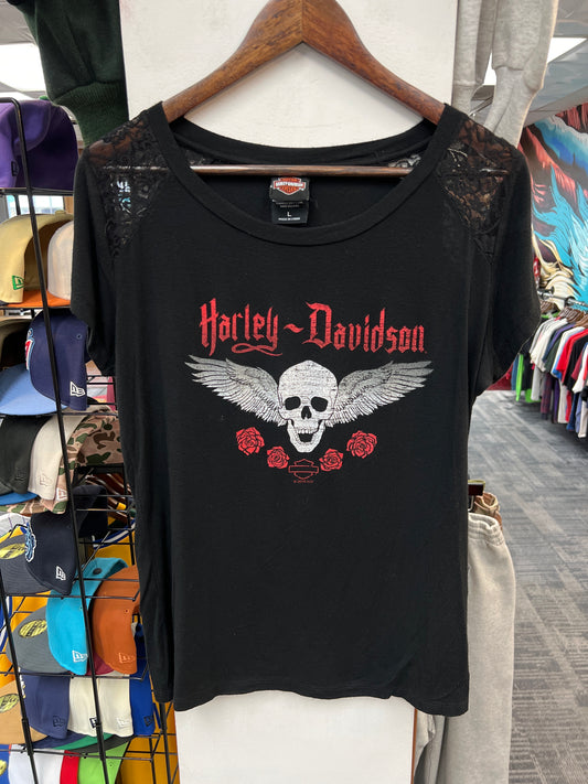 Harley Davidson Flying Skull Womens Tee