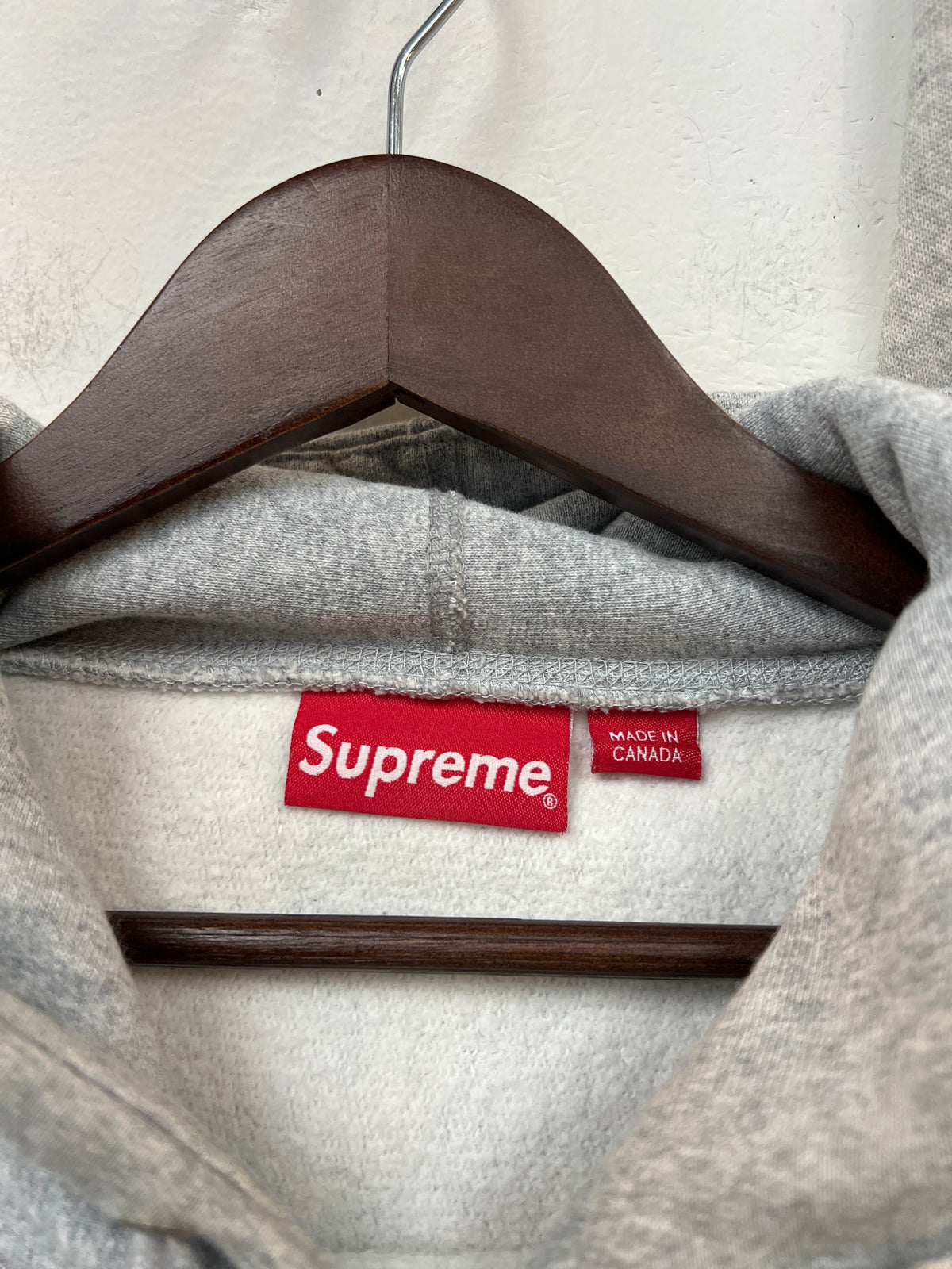 Supreme Orange Box Logo Grey Hoodie FW17