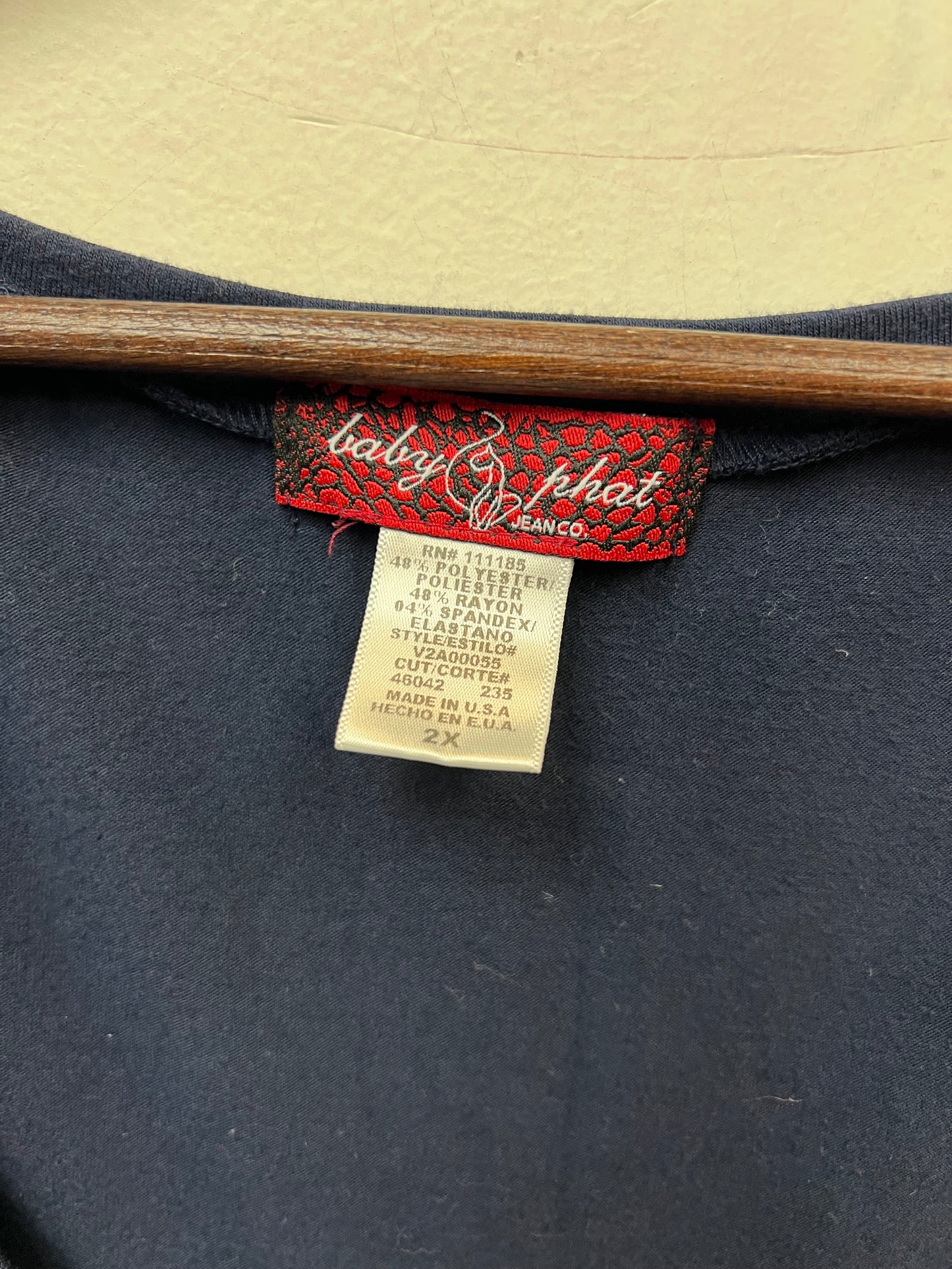Vintage Y2K Baby Phat Navy V-Neck Top