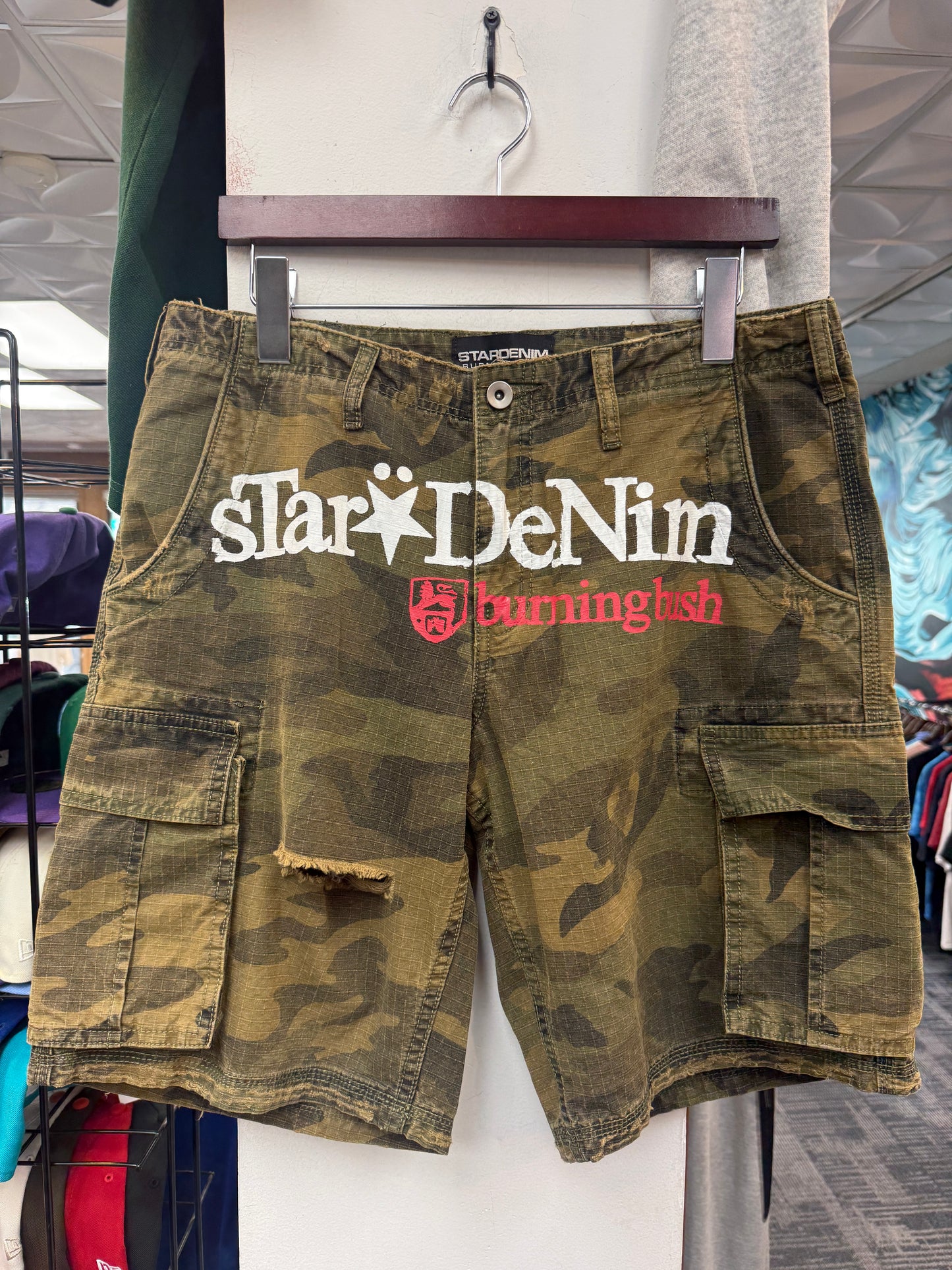 Star Denim Burning Bush Cargo Shorts