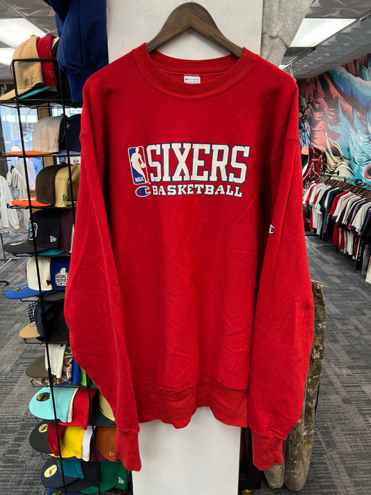 Champion NBA Sixers Red Crewneck