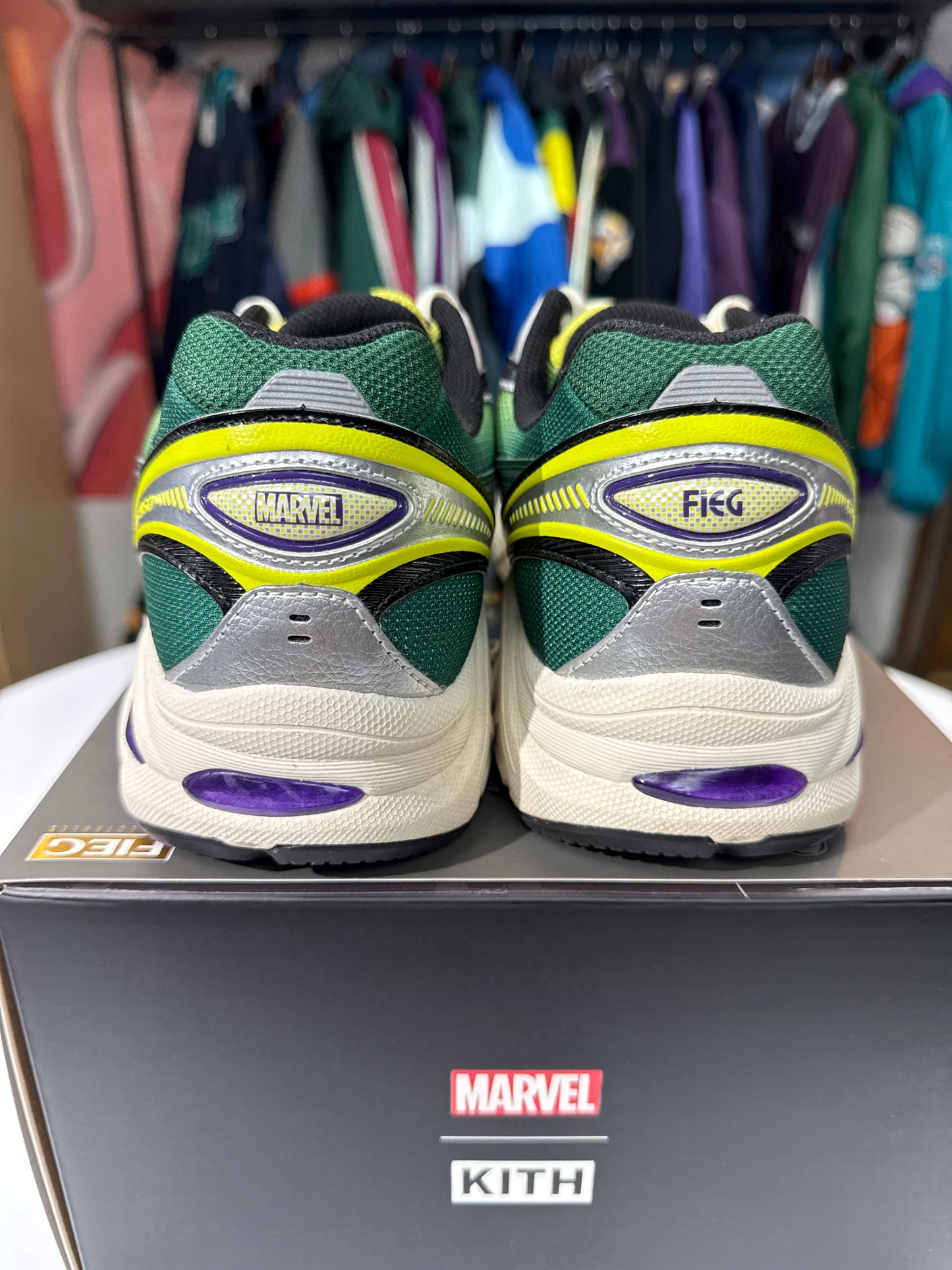 Preowned Asics GT-2160 Kith Marvel Green Goblin (Comic Included)