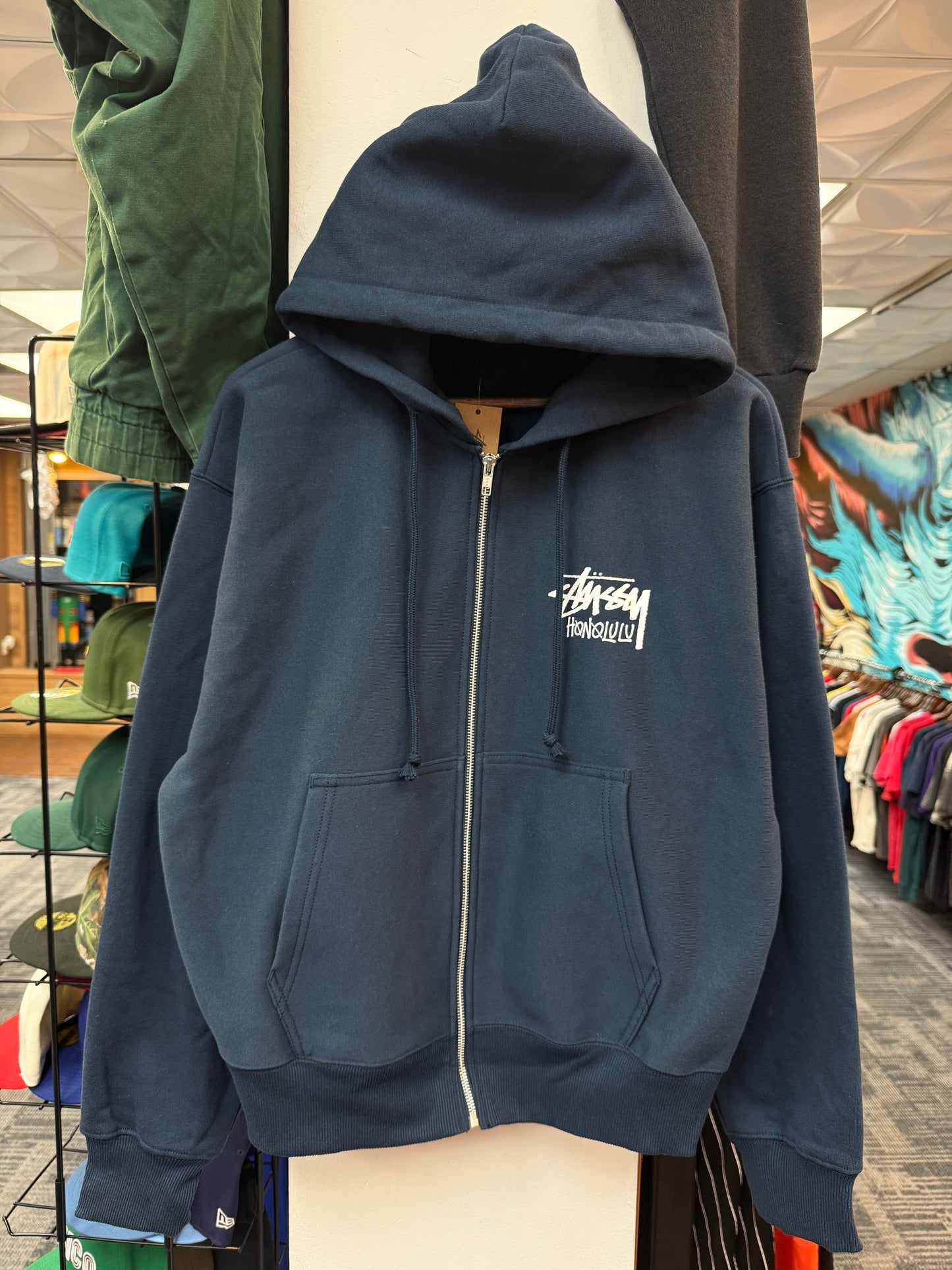 New Stussy Honolulu Navy Zip Up