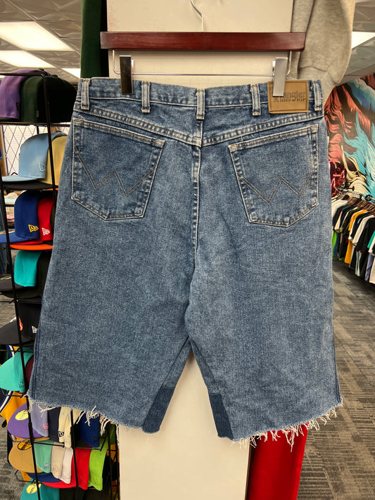 Custom Wrangler Flared Cut Denim Shorts