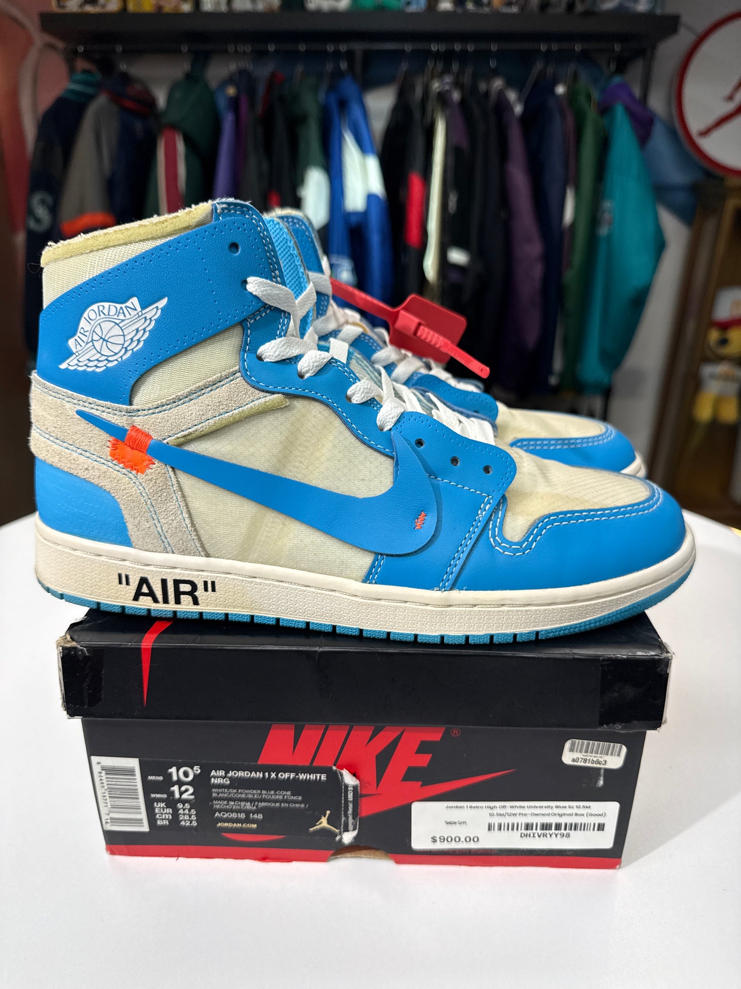 Preowned Off-White Jordan 1 University Blue