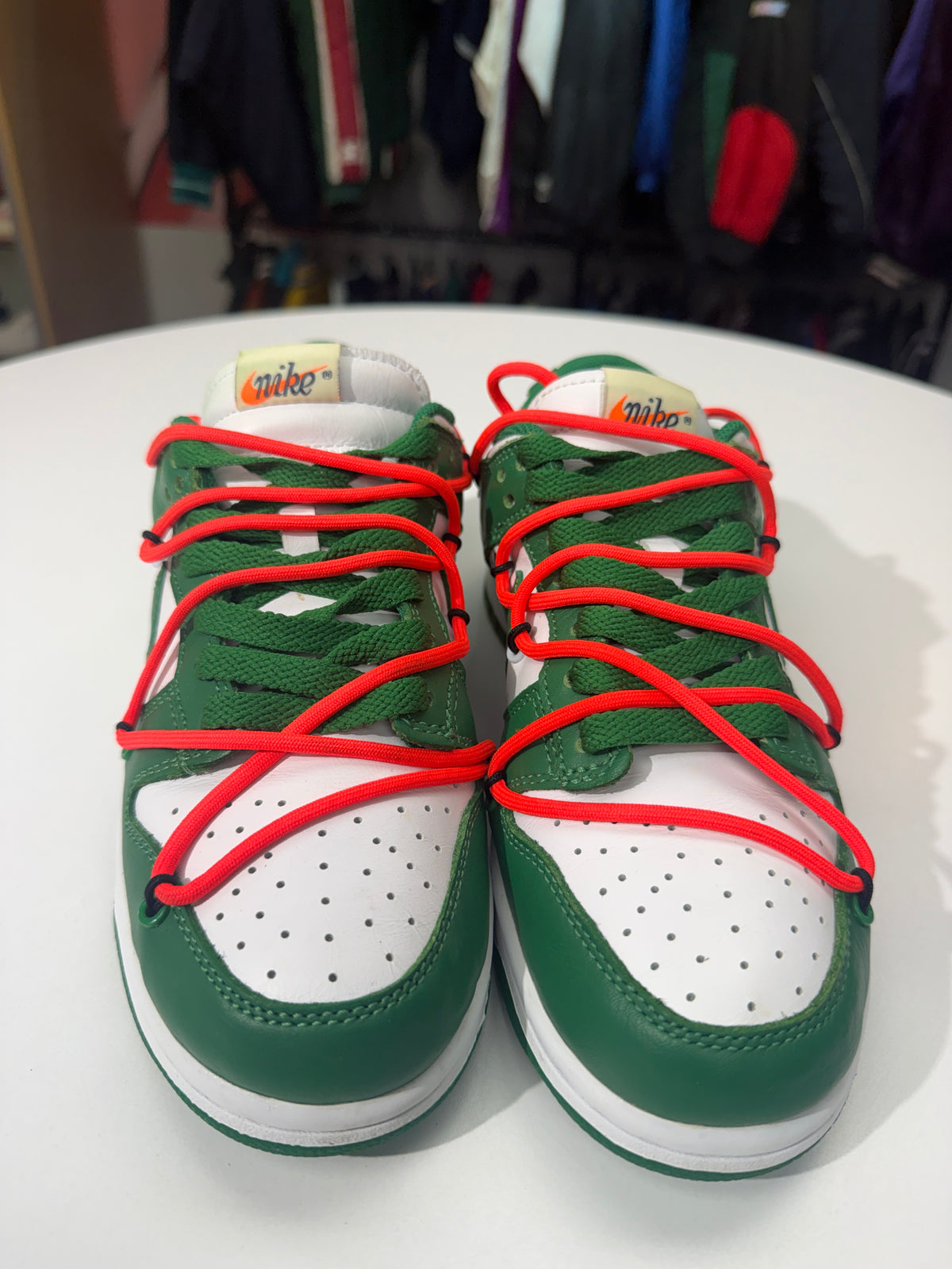 Preowned Off-White Pinegreen Dunks
