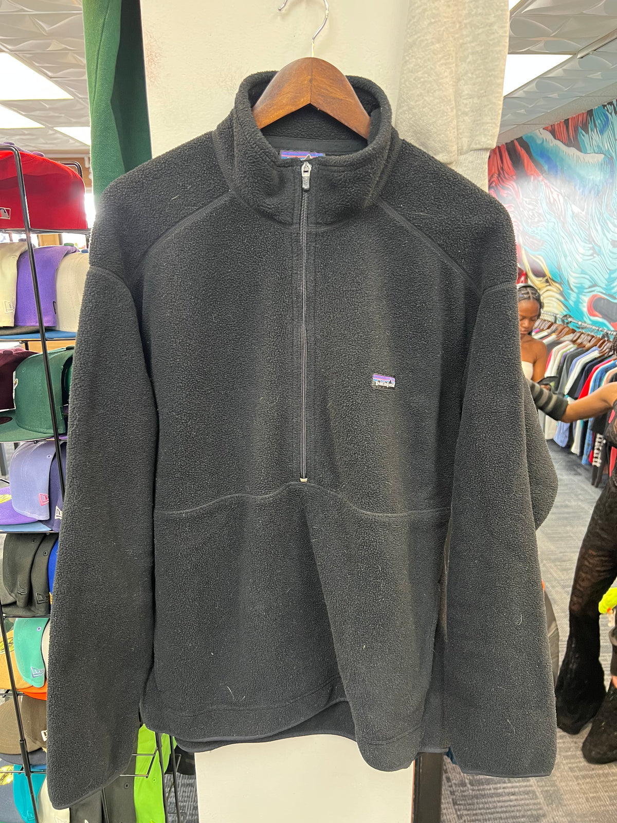 Vintage Patagonia Black QuarterZip Fleece