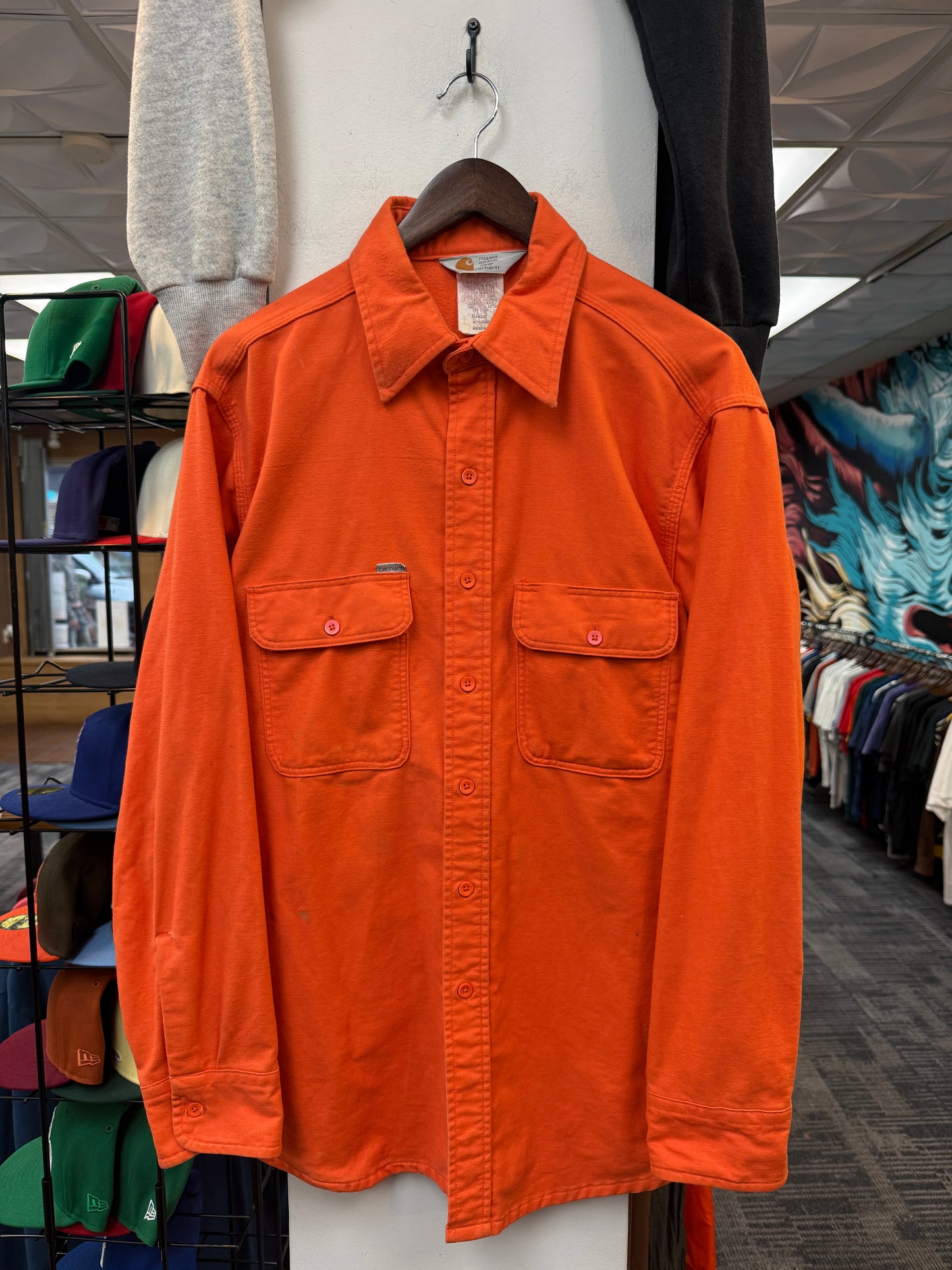 Vintage Carhartt Orange Button Up