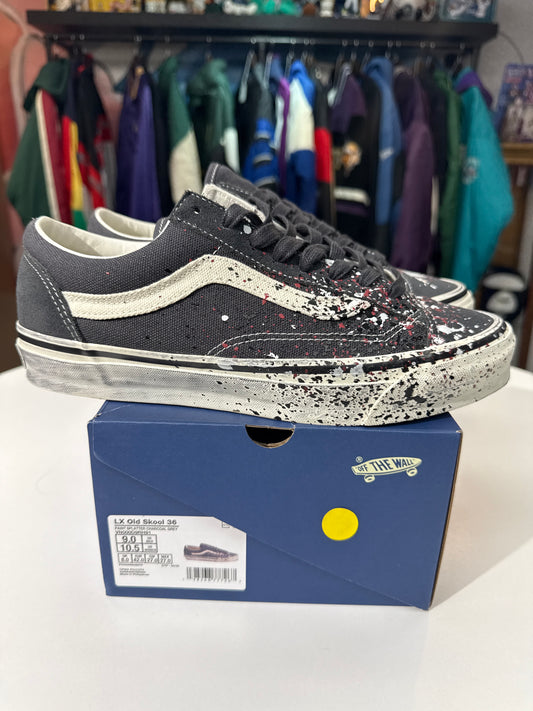 Preowned Vans Premium Old Skool 36 Paint Splatter Charcoal Grey