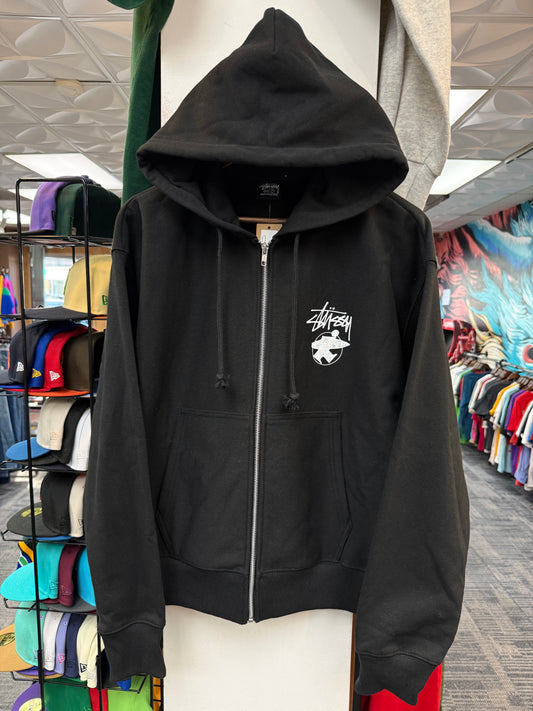 New Stussy Long Haul Black Zip Hoodie