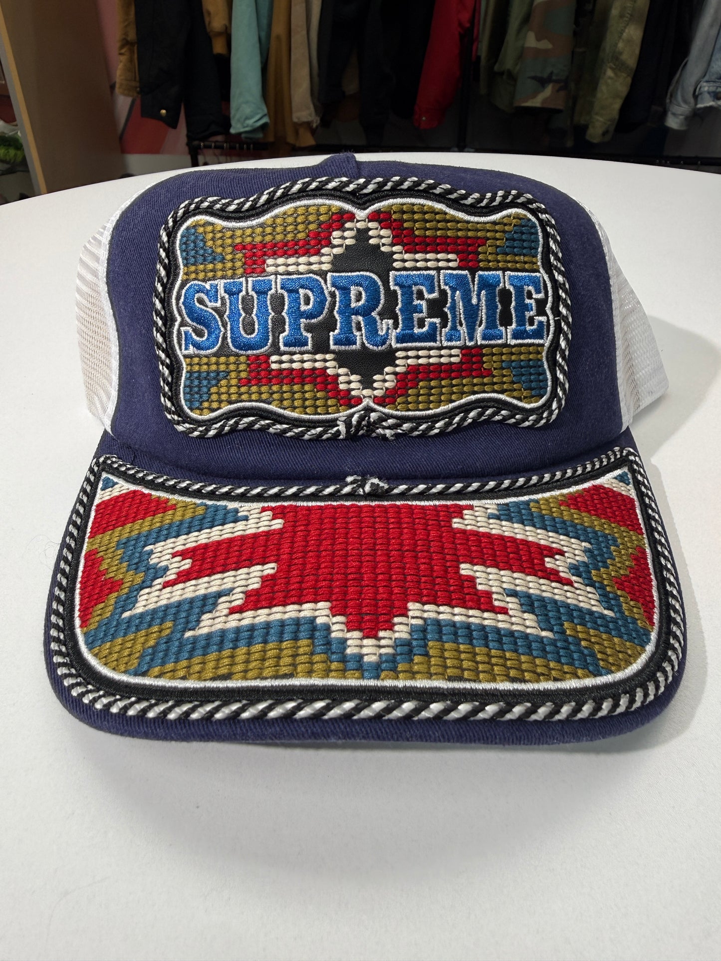 New Supreme Western Embroidered Navy Cap