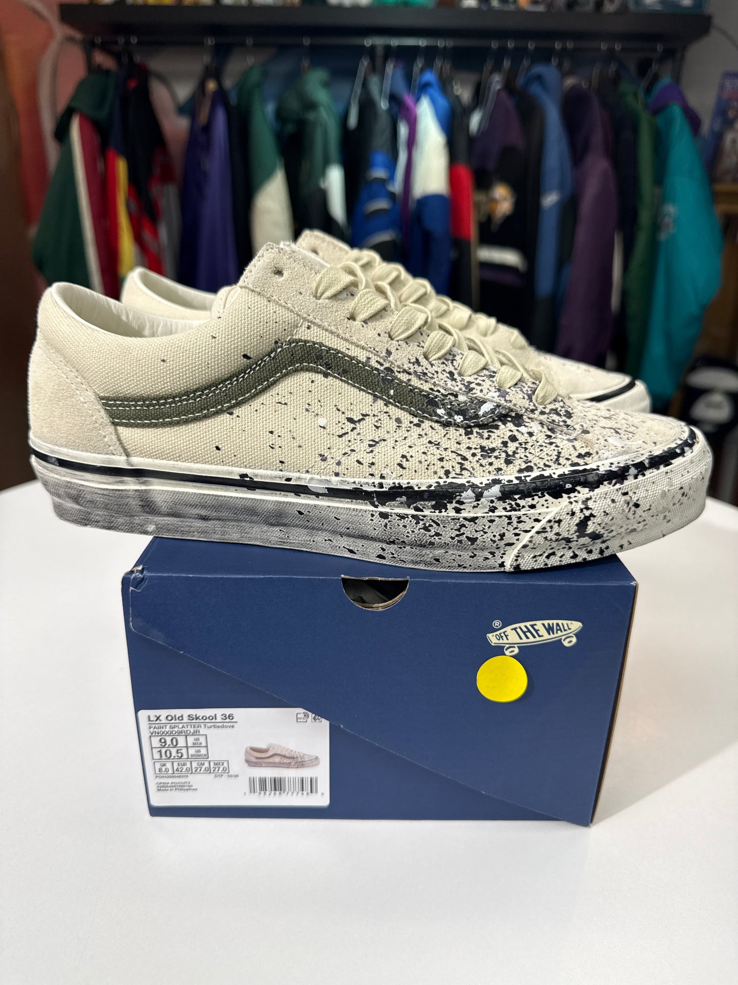 Preowned Vans Premium Old Skool 36 Paint Splatter Turtledove
