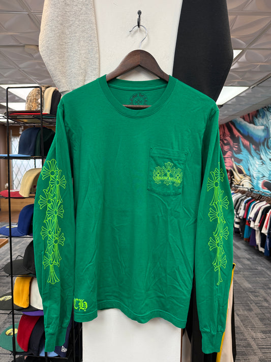 Chrome Hearts Green Cemetery Cross L/S Tee