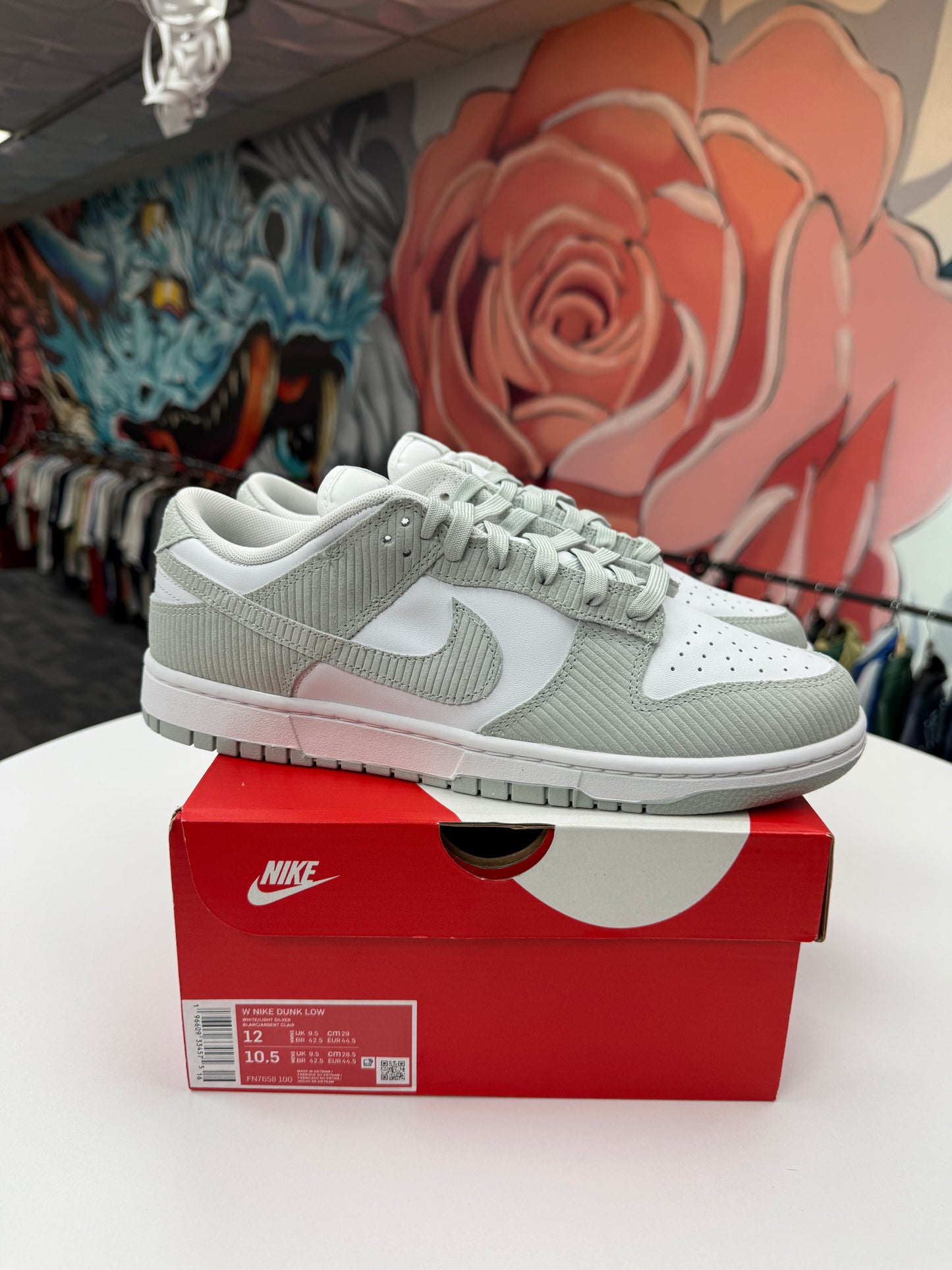 New Nike Dunk Low Silver Corduroy