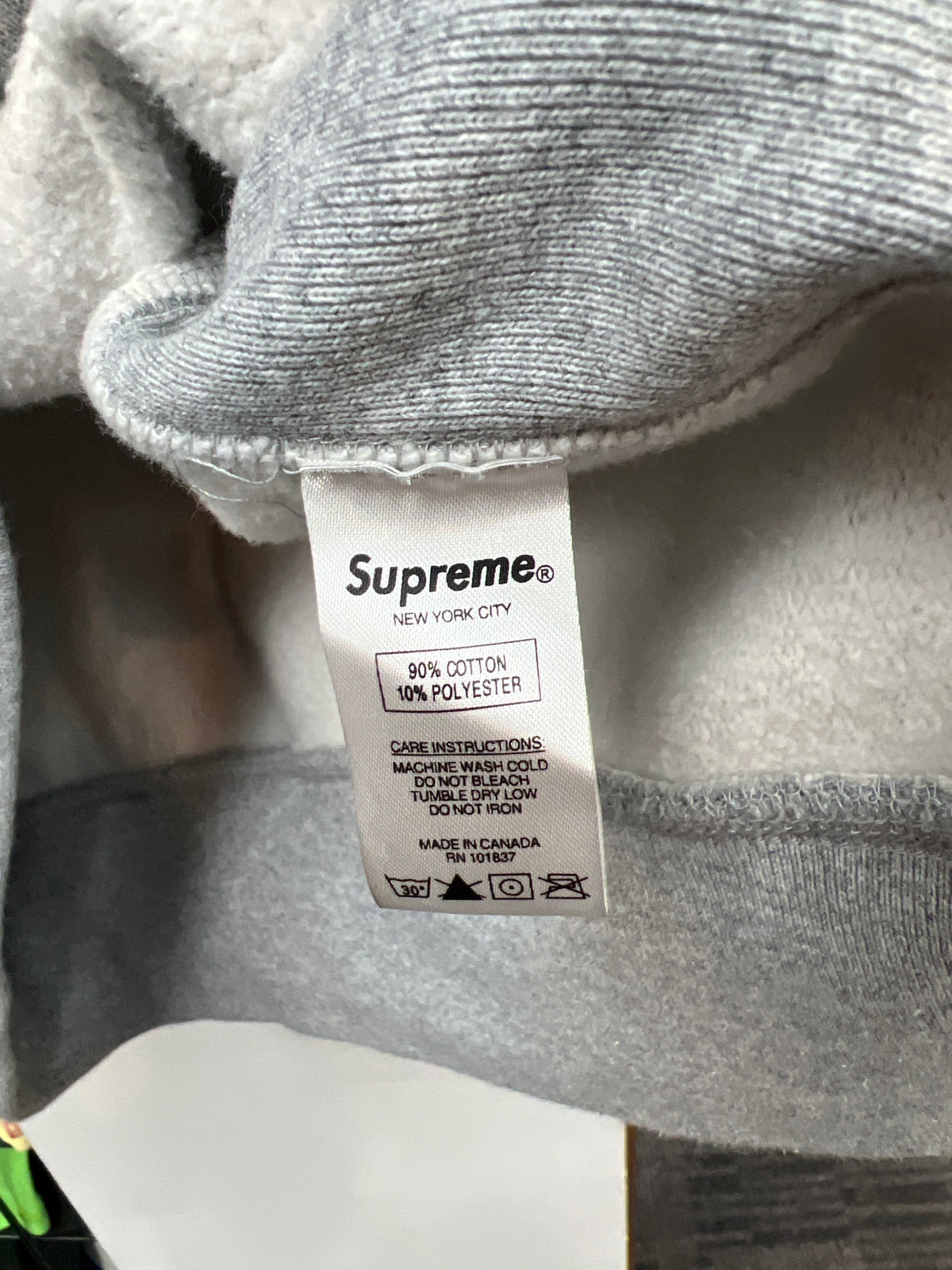 Supreme Orange Box Logo Grey Hoodie FW17