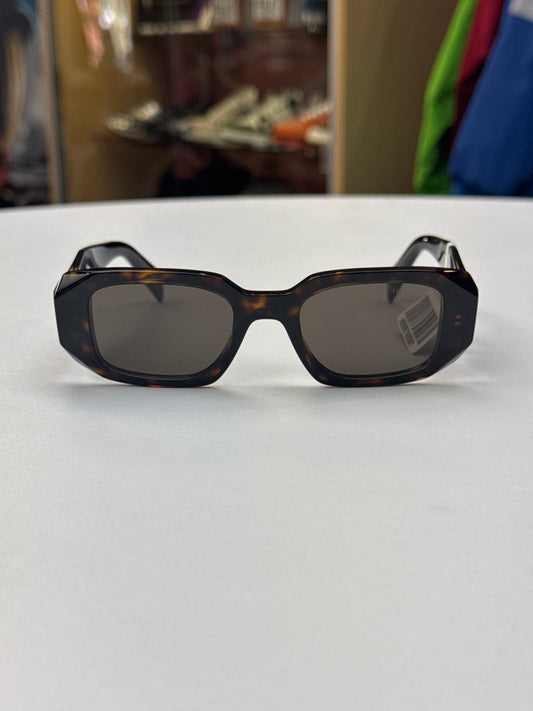 Prada Rectangular Symbole Sunglasses (Tortoise)