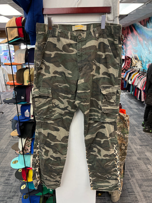 Custom Wrangler Cheetah Print Camo Cargo Pants