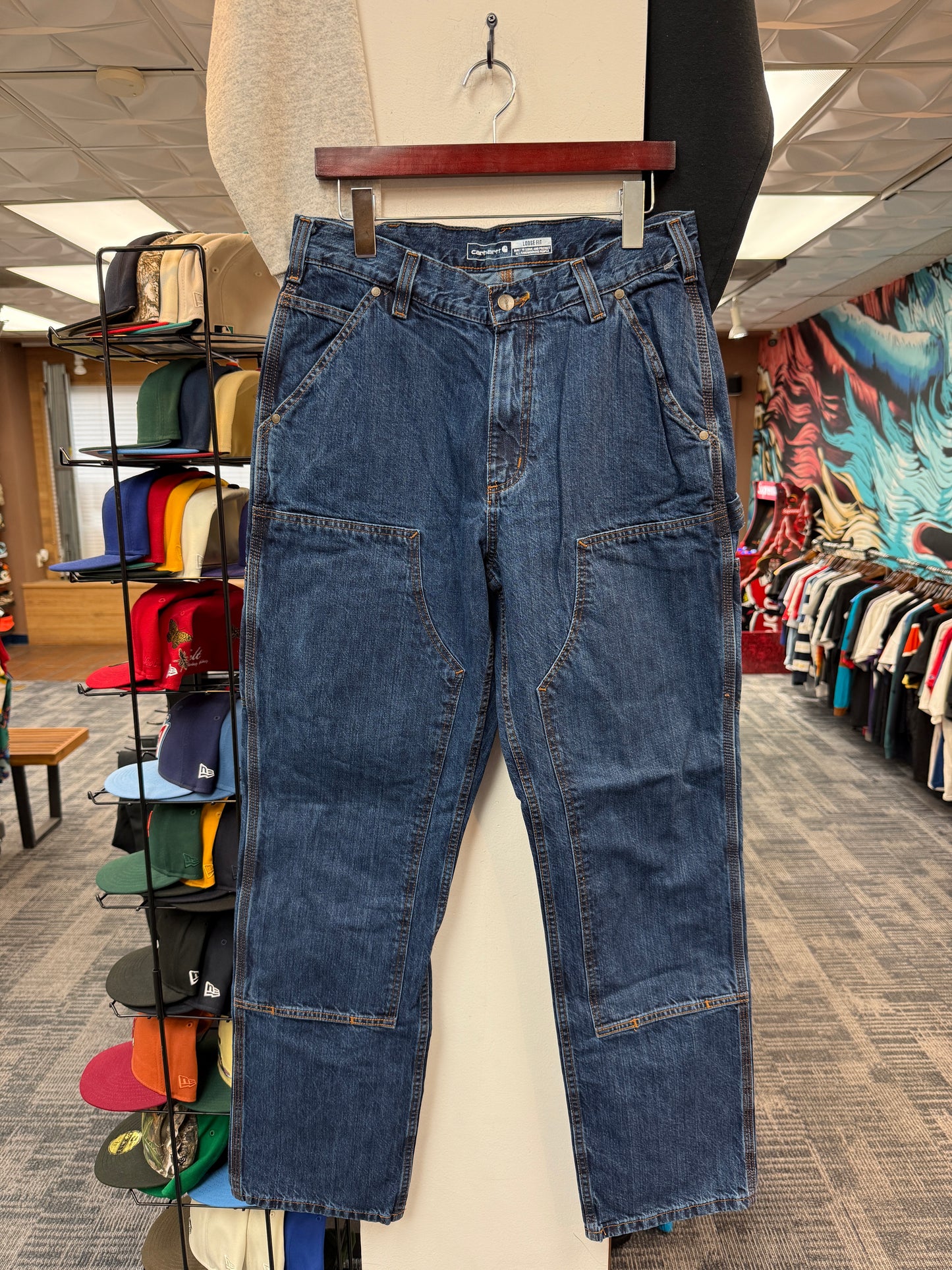 Carhartt Loose Fit Double Knee Dark Blue Jeans