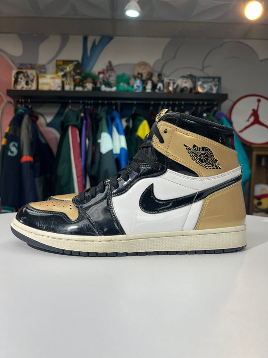 Preowned Jordan 1 Retro High OG NRG Patent Gold Toe