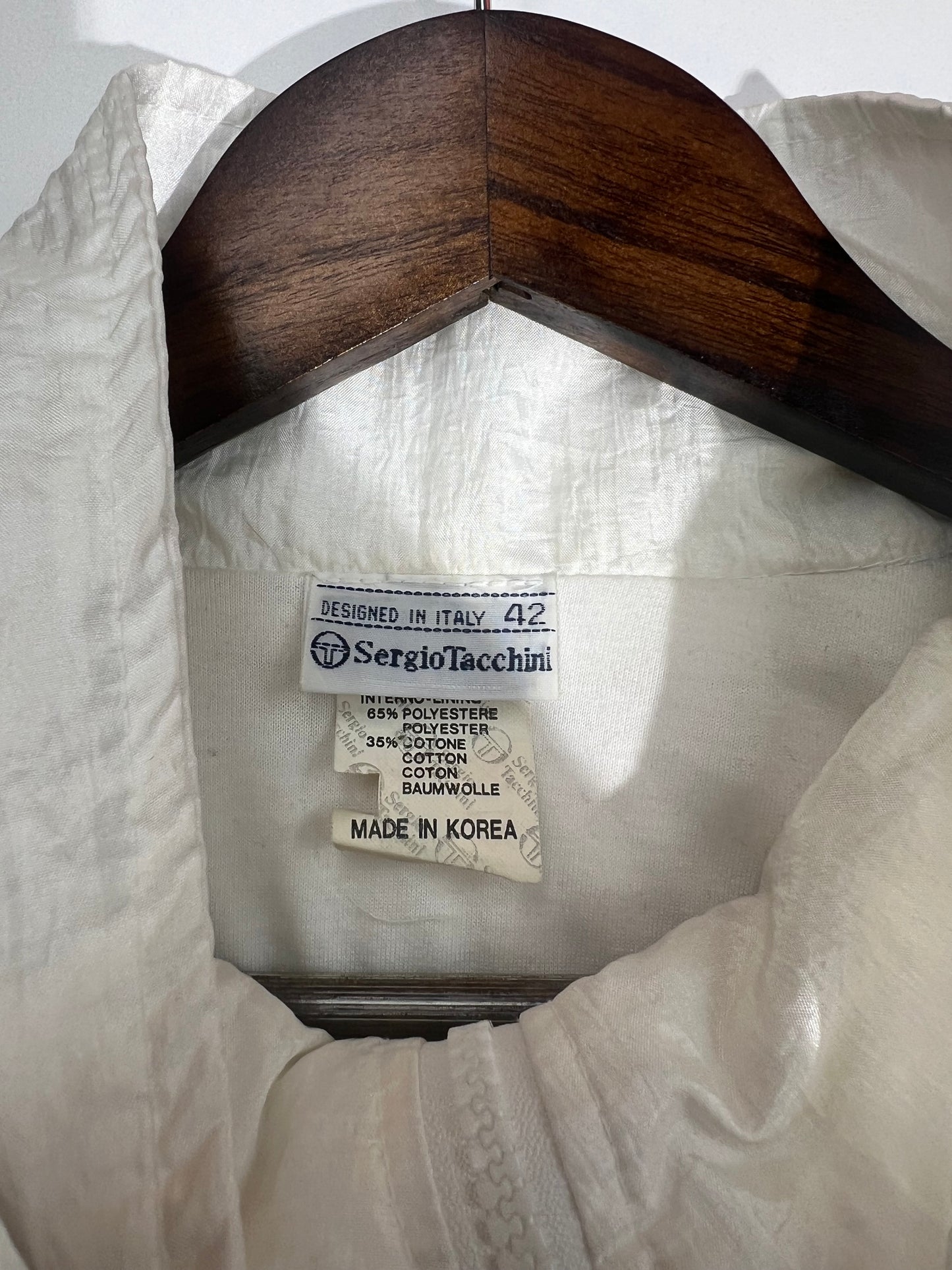 Vintage Sergio Tacchini Vento White Track Jacket