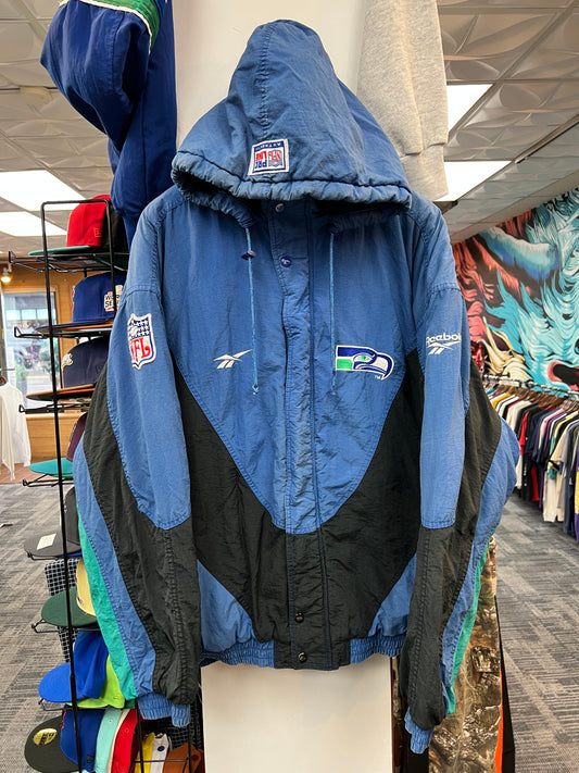 Vintage Reebok Seahawks Authentic Pro Line Puffer Jacket