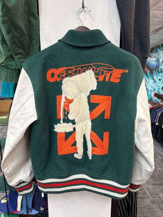Off-White Barrel Leather Varsity Jacket