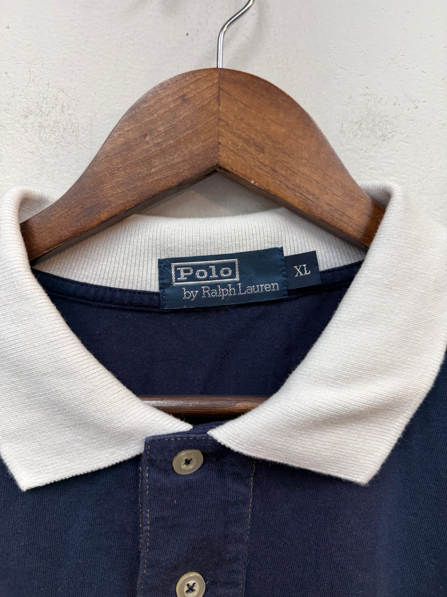 Polo Ralph Lauren Navy Blue Yellow Striped Shirt