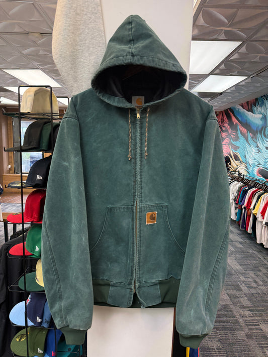 Vintage Hunter Green Carhartt Hooded Jacket