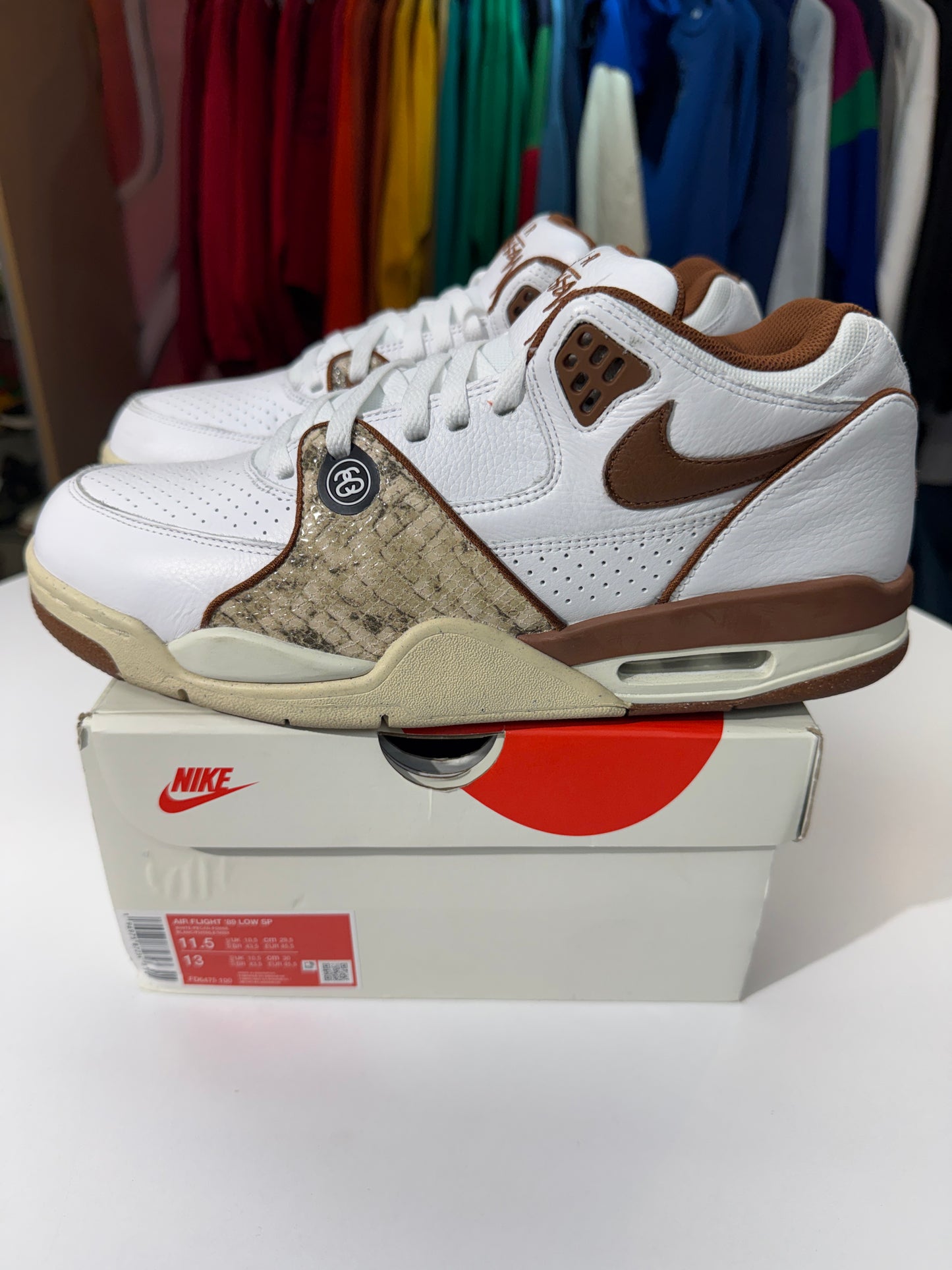 Preowned Pecan Stussy Air Flight 89 Low