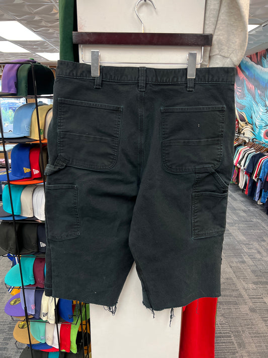 Custom Carhartt Black Double Knee Flared Carpenter Shorts