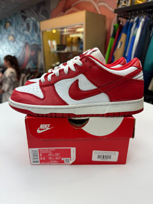 Preowned White/University Red Nike Dunk Low